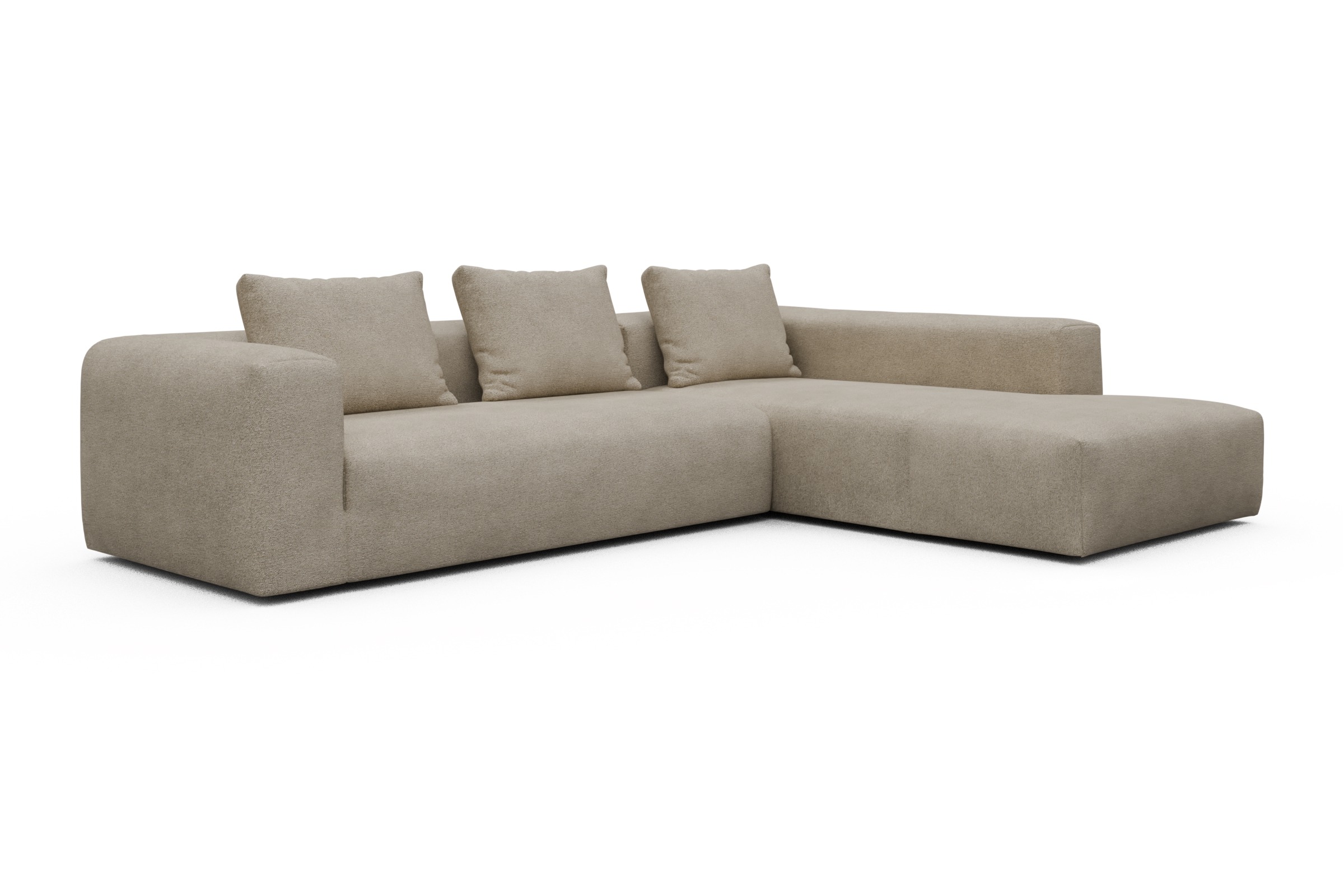 Ecksofa Fred Relax-Ecke rechts mit 2,5-Sitzer Boucle-Belge