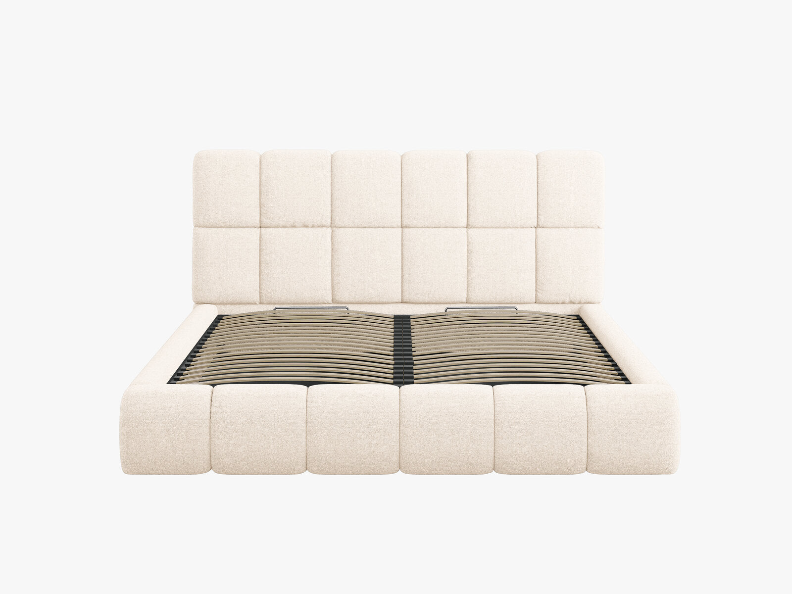 Micadoni Stauraumbett mit Kopfteil Bellis Chenille Haga Hellbeige
