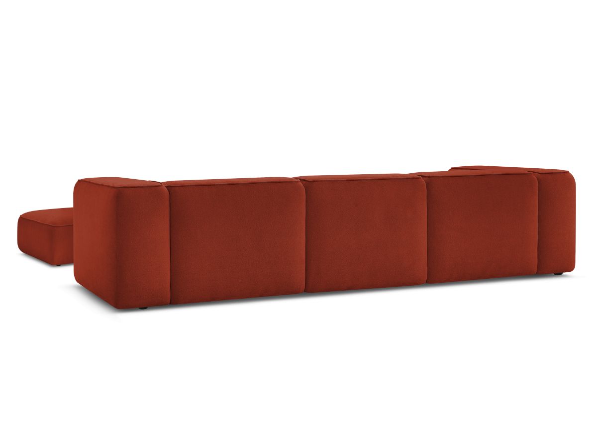 Bobochic Zephyr Sofa 4-Sitzer mit Pouf Strukturstoff Orange