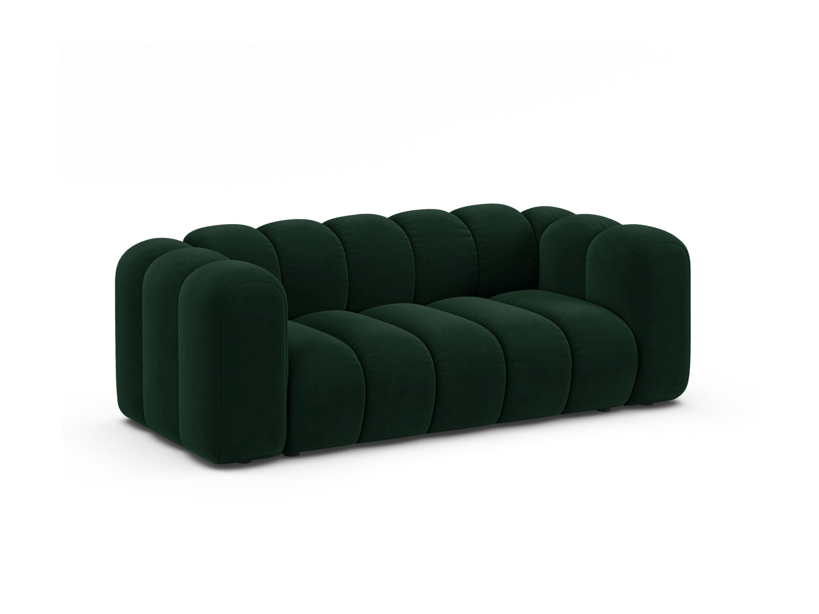 Micadoni Sofa Lupine 2-Sitzer Samt Salvador Flaschengrün