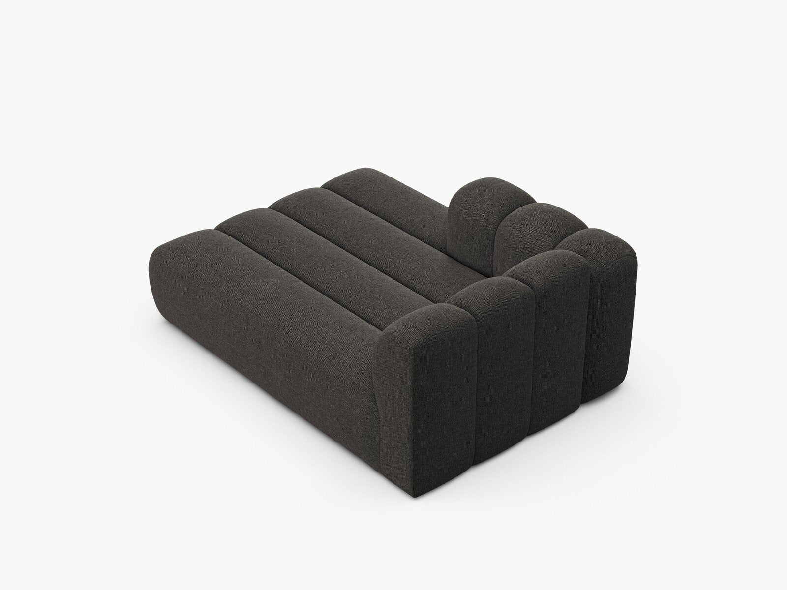 Micadoni Recamiere Lupine 2-Sitzer Links Chenille Eden Dunkelgrau