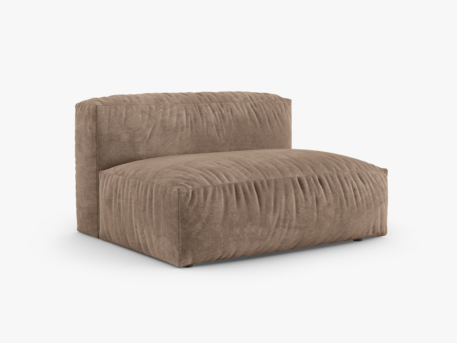 Micadoni Eckmodul mit Armlehne Martina 1-Sitzer Groß 90cm Sitztiefe Rechts Samt Vogue Dunkelbeige