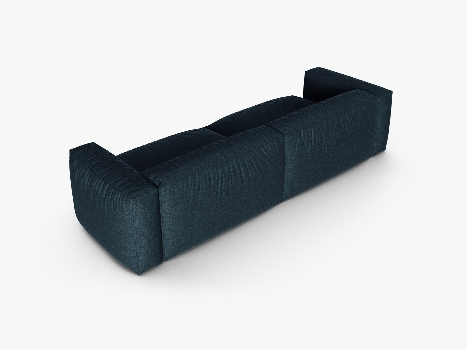 Micadoni Sofa Martina 4-Sitzer 90cm Sitztiefe Strukturierter Stoff Boston Jeansblau