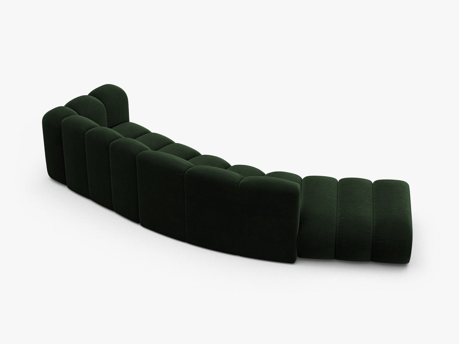 Micadoni Modulares Sofa Lupine 5-Sitzer Samt Venus Flaschengrün Links