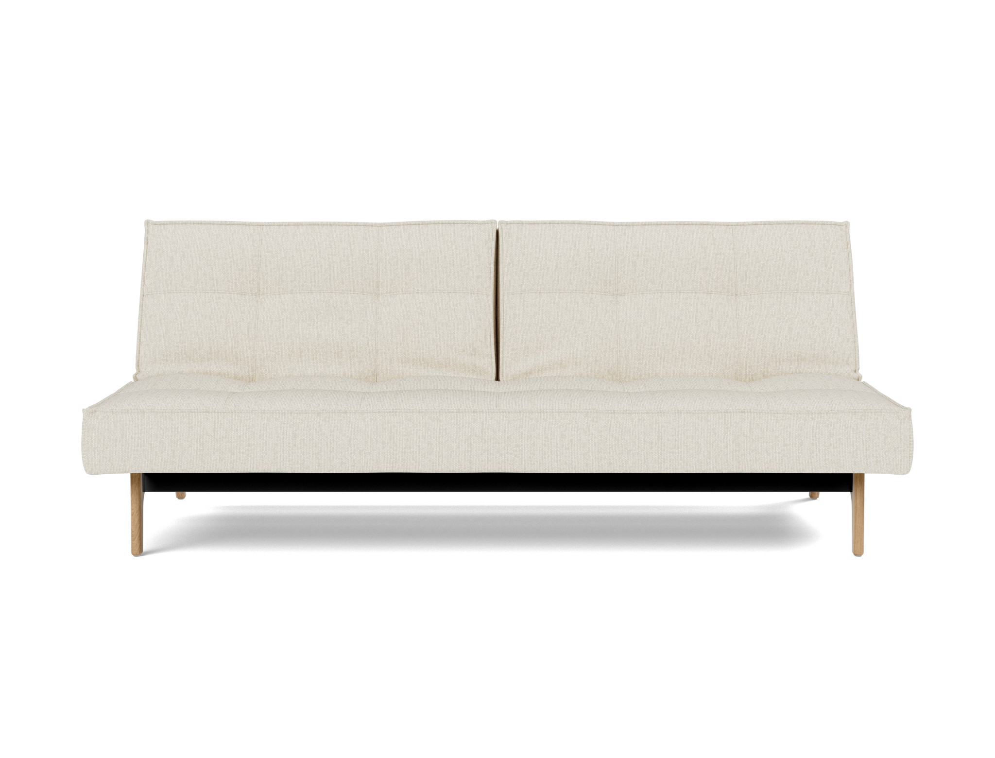 Schlafsofa Splitback Boucle Skandi 531-Off-White Beine Eiche