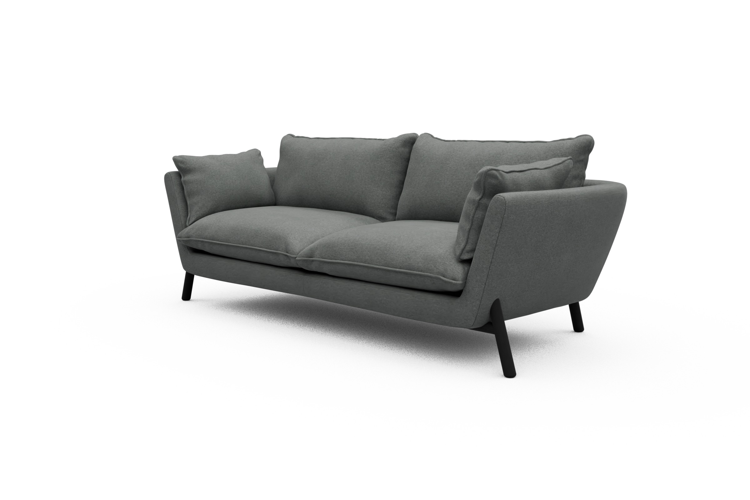 Sofa Emil PREMIUM 3-Sitzer Beinfarbe Eiche Schwarz Satya-Steel