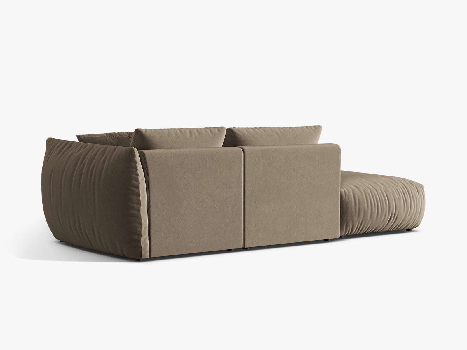 Micadoni Modulares Sofa Chris 3-Sitzer Links Samt Hellbraun