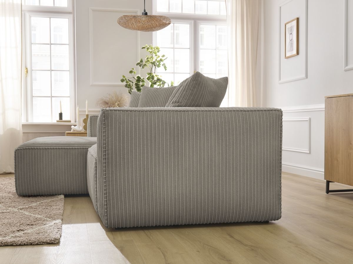 Bobochic Nina Ecksofa Cordsamt Taupe Ecke links