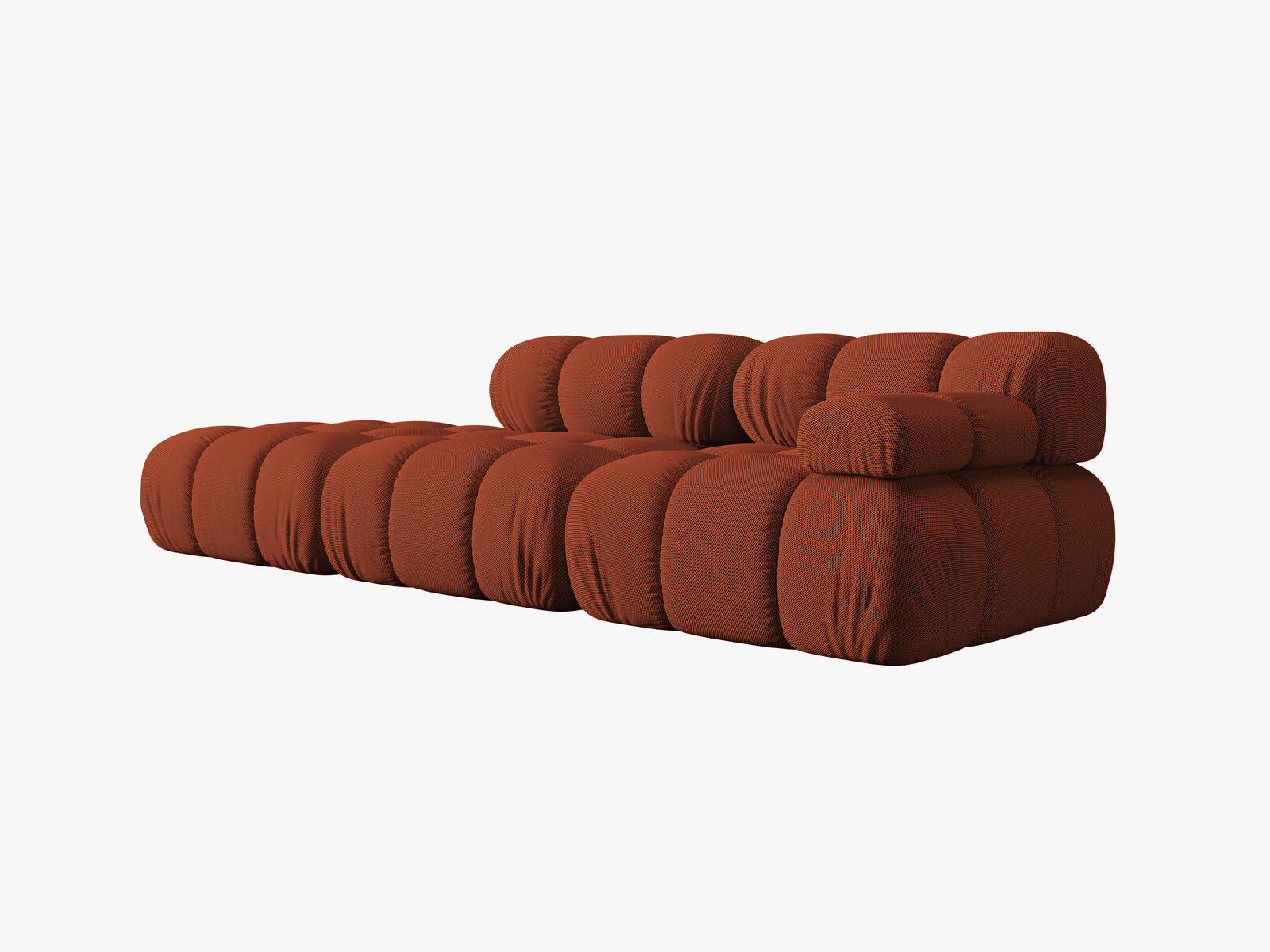 Micadoni Modulares Sofa Bellis 4-Sitzer Links 3D-Stoff Sonic Ziegel