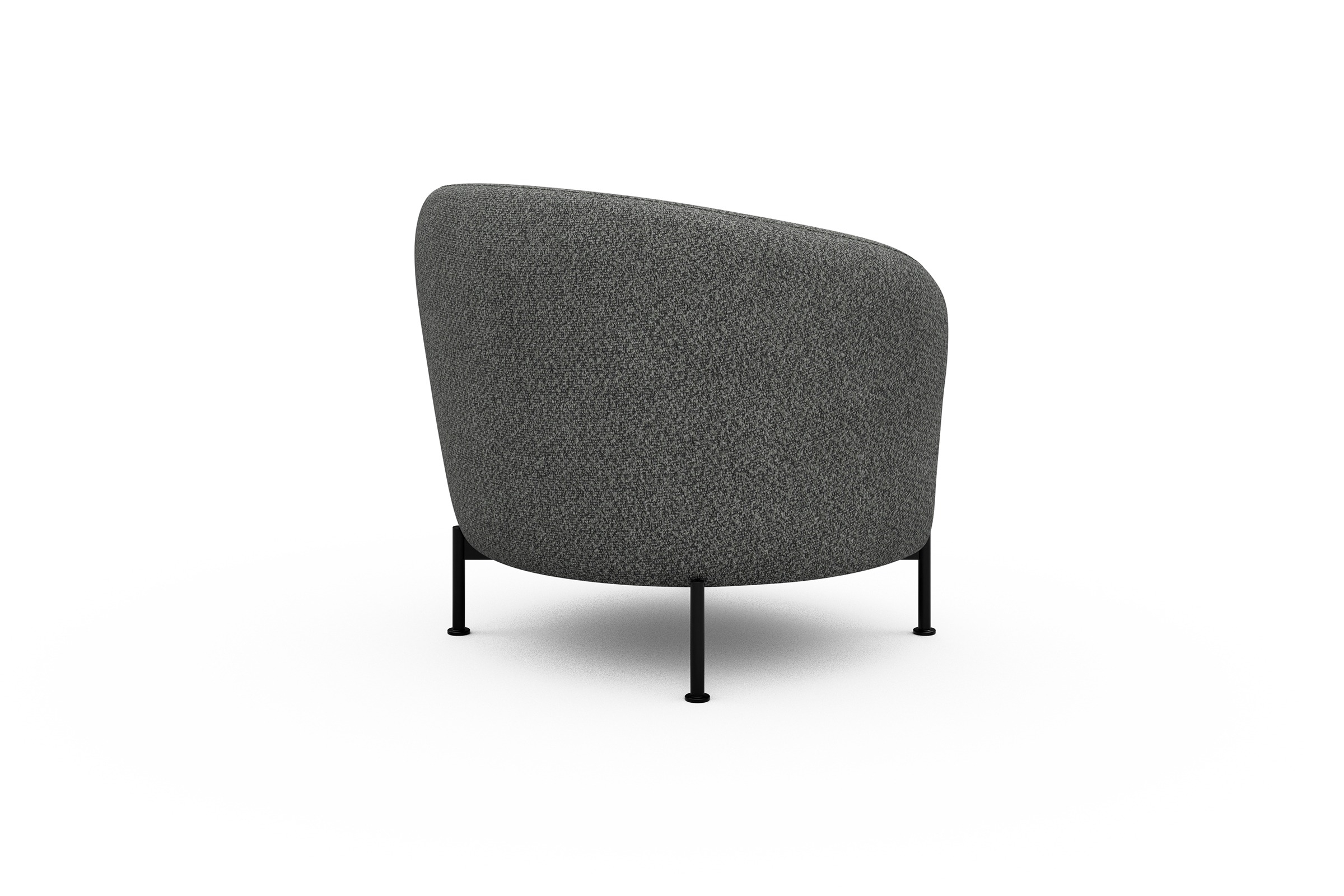 Sessel Ronda X-Metallgestell Schwarz Vanora-Warm-Grey