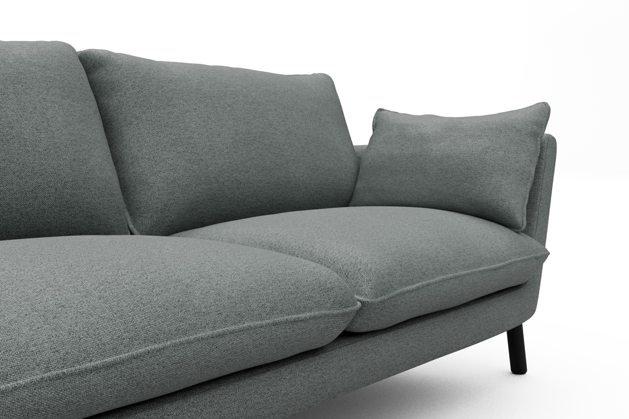 Sofa Emil 2-Sitzer Beinfarbe Eiche Schwarz Denari-Soft-Grey