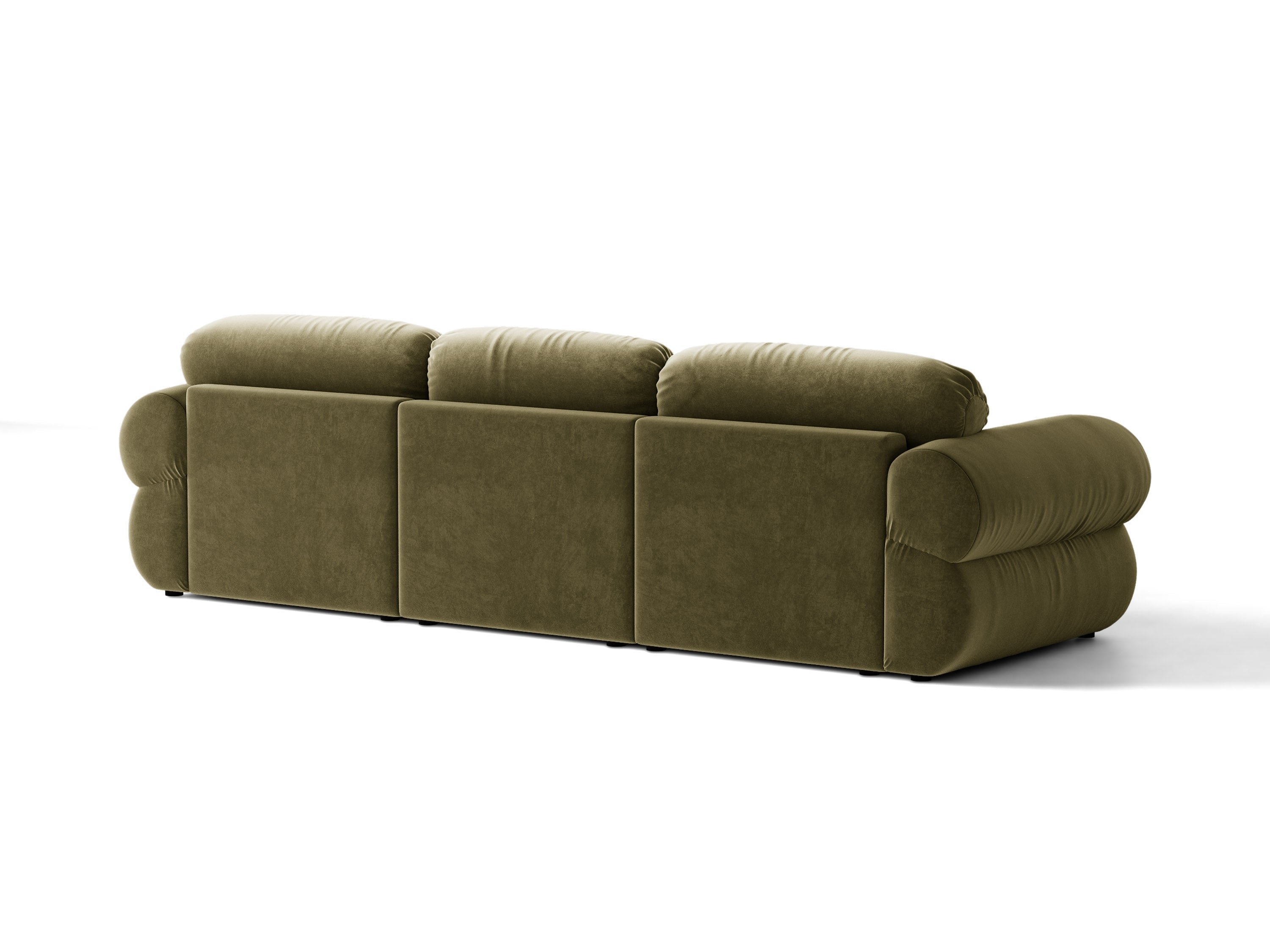 Micadoni Ophelia Ecksofa 6-Sitzer Links Samt Salvador Grün