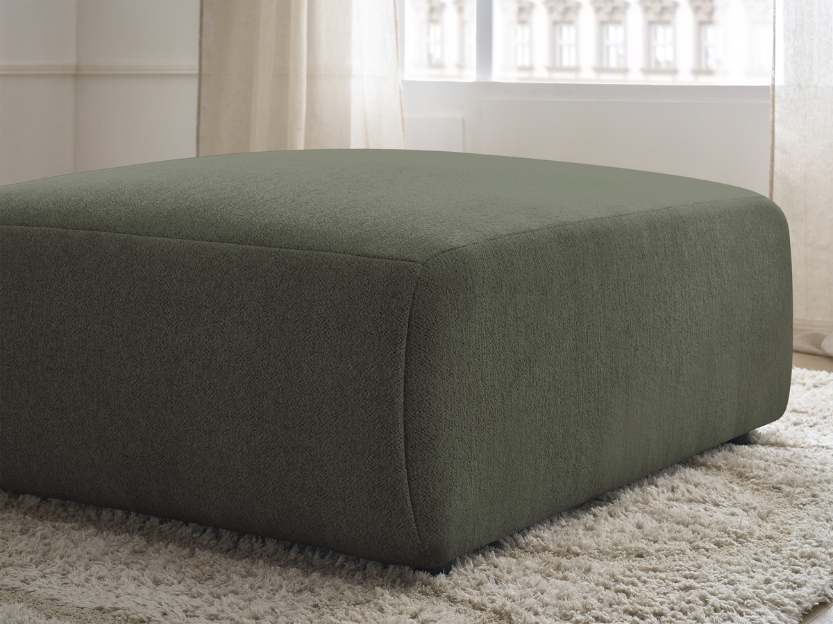 Bobochic Jana Pouf 94 × 114 cm Melange-Stoff Grün