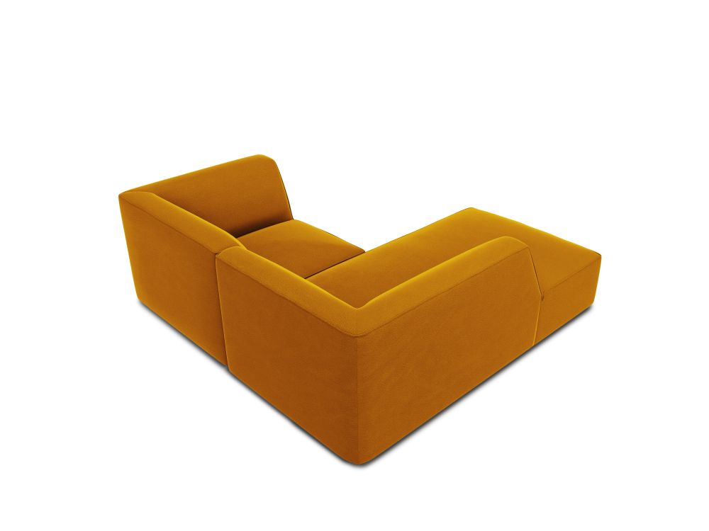 Cosmopolitan Design Ecksofa Siena 3-Sitzer Samt Salvador Gelb Links