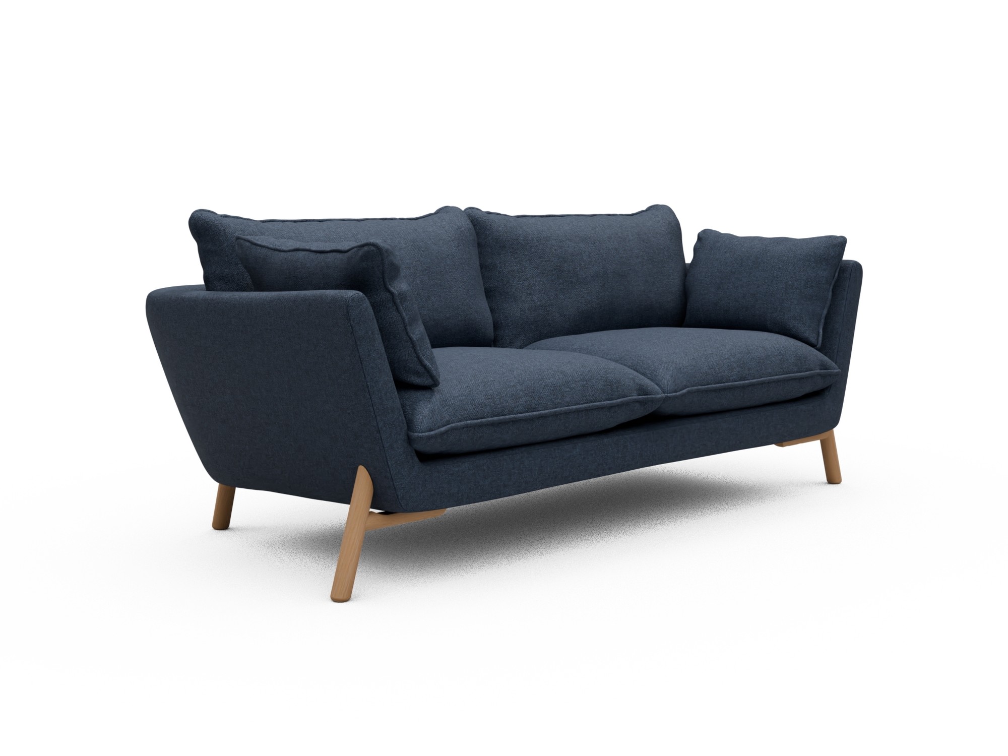 Skandi Home Sofa Emil Soft 2-Sitzer Beinfarbe Eiche Natur Sama-Deep-Blue moebelfaktor