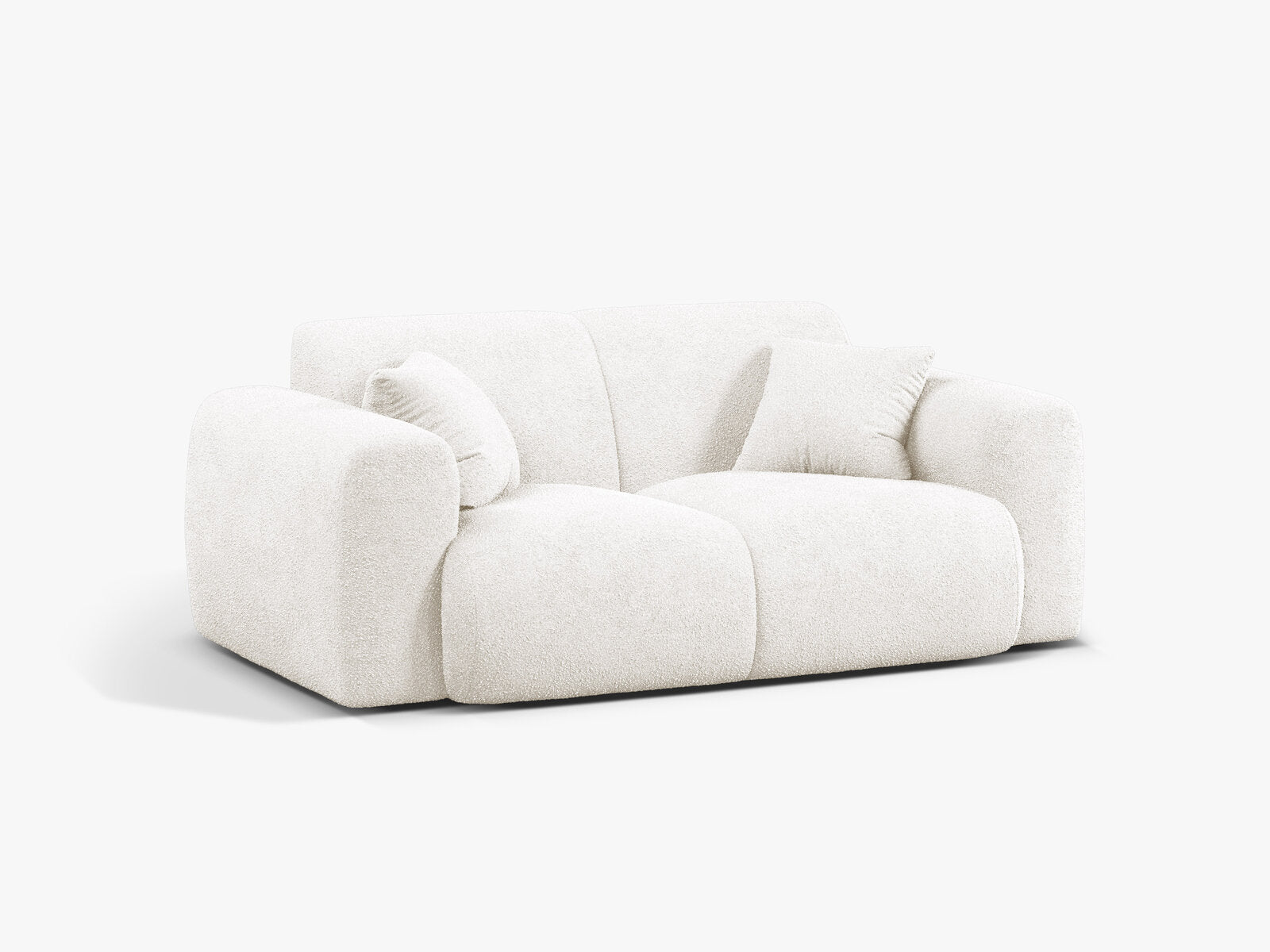Micadoni Sofa Molino 2-Sitzer Boucle Baloo Weiß