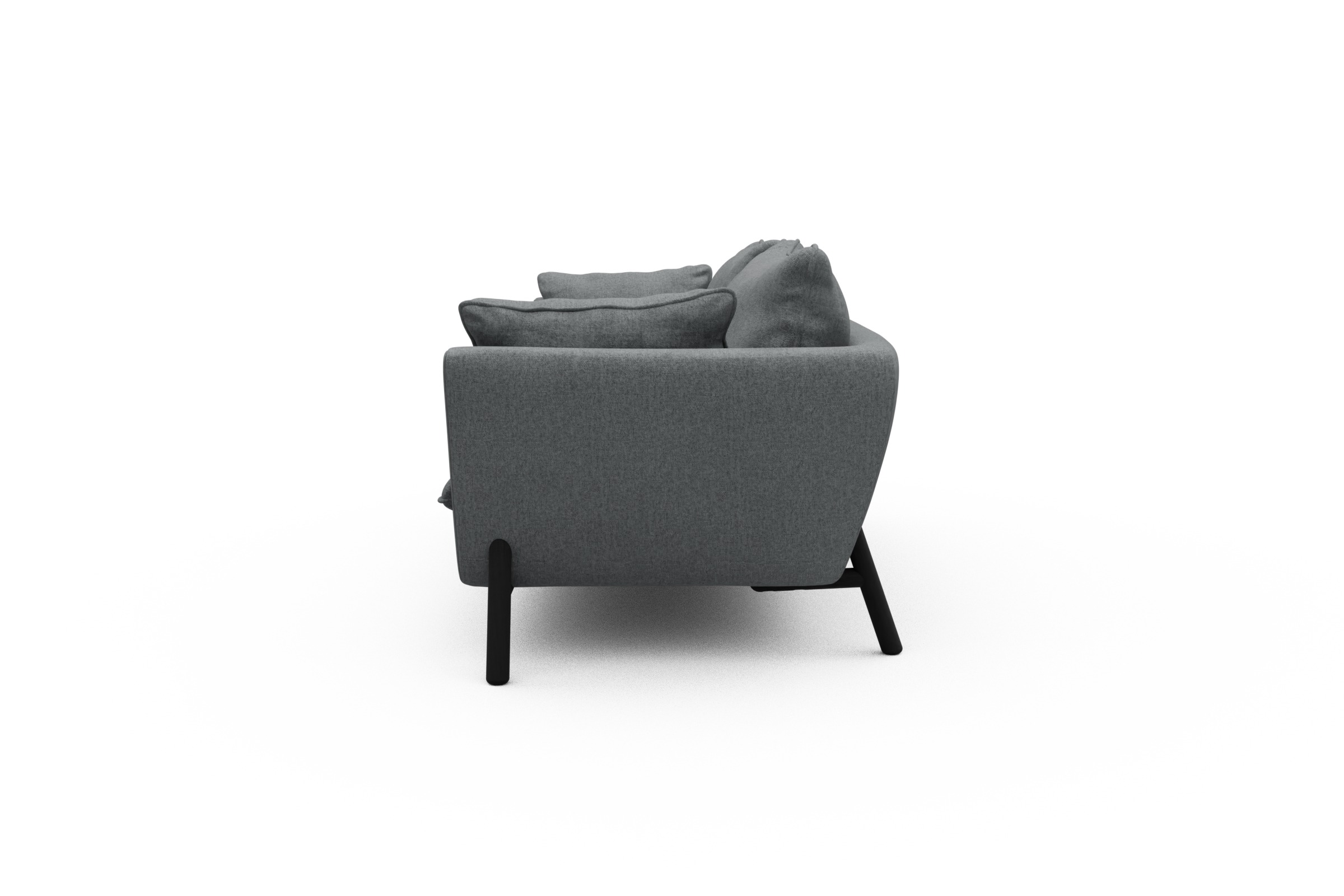 Sofa Emil PREMIUM 3-Sitzer Beinfarbe Eiche Schwarz Casone-Gravel-Grey