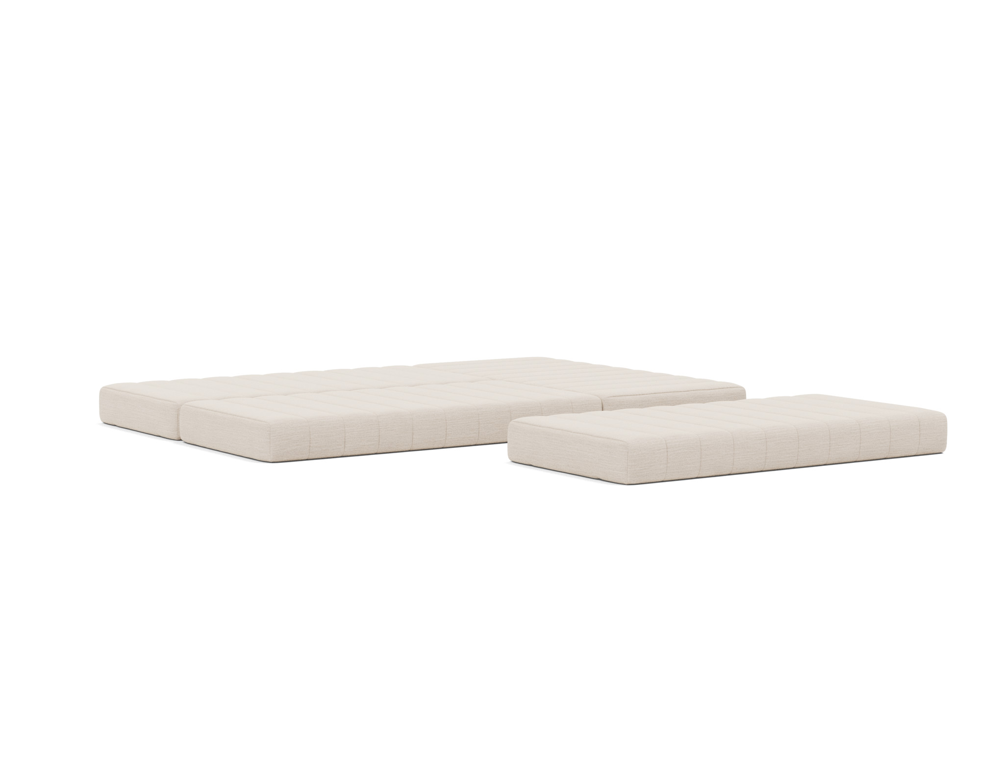 Eck-Schlafsofa CozyPad L-Form mit Armlehne Webstoff Blida 612-Sand-Grey