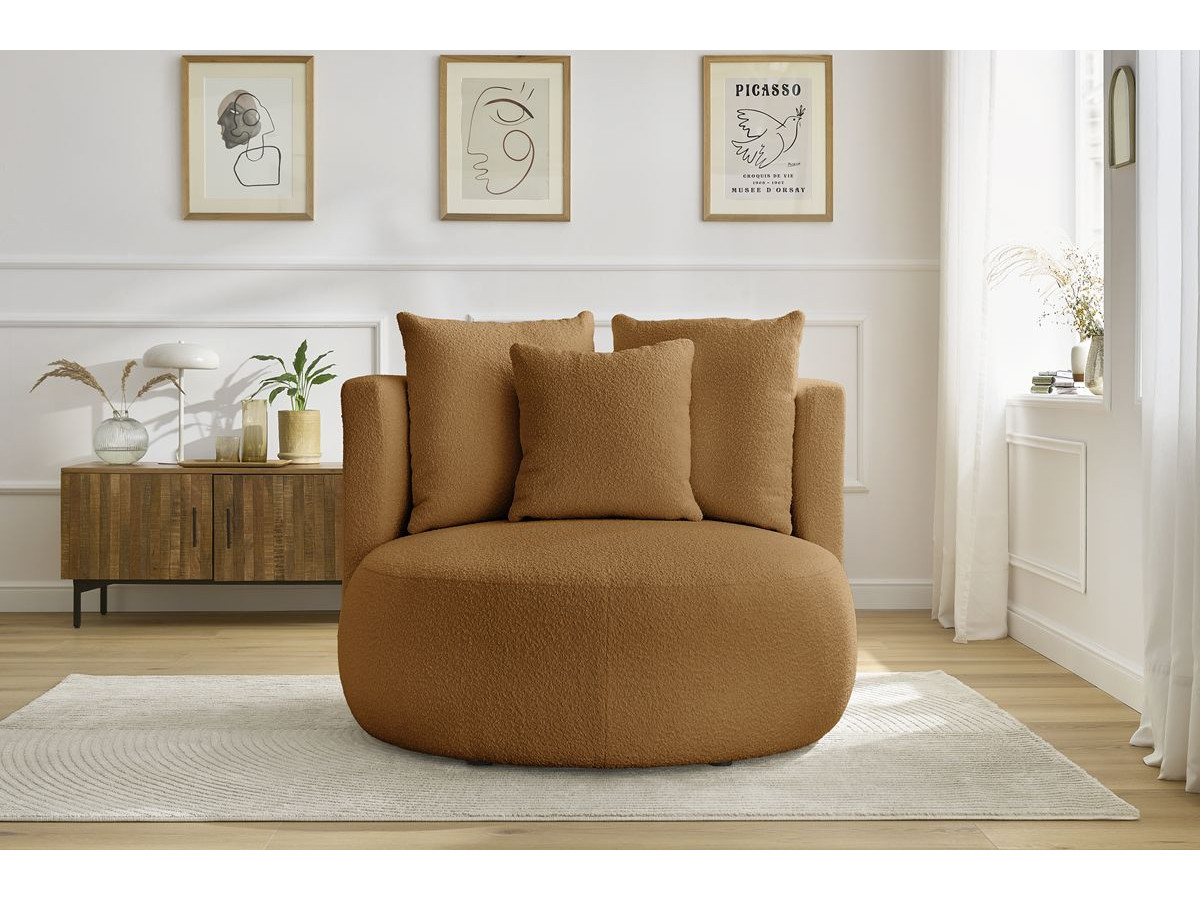 Bobochic Cesar Sessel Bouclé-Stoff Orange
