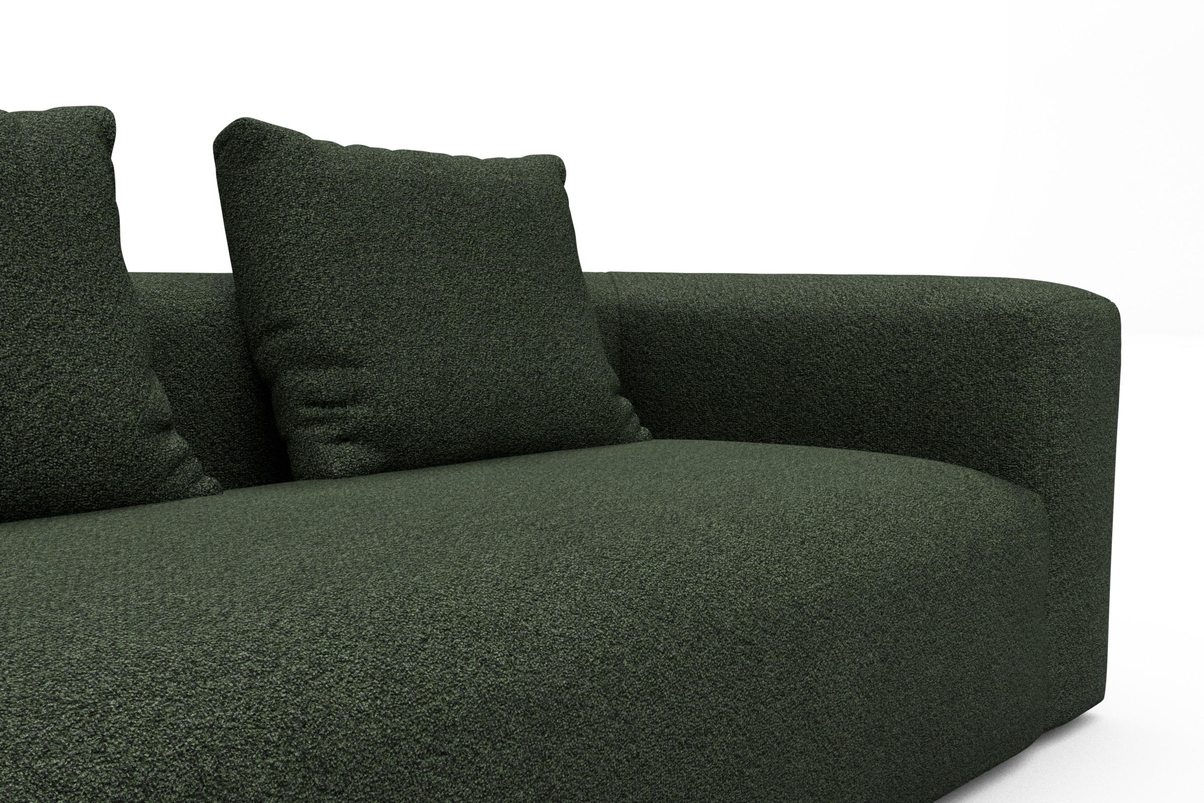 Ecksofa Fred Relax-Ecke links mit 2,5-Sitzer Vanora-Deep-Green