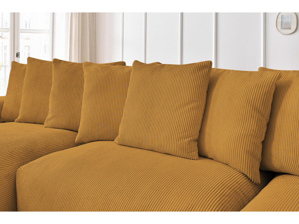 Bobochic Voltaire Wohnlandschaft 420 × 174 cm Cordsamt Gelb