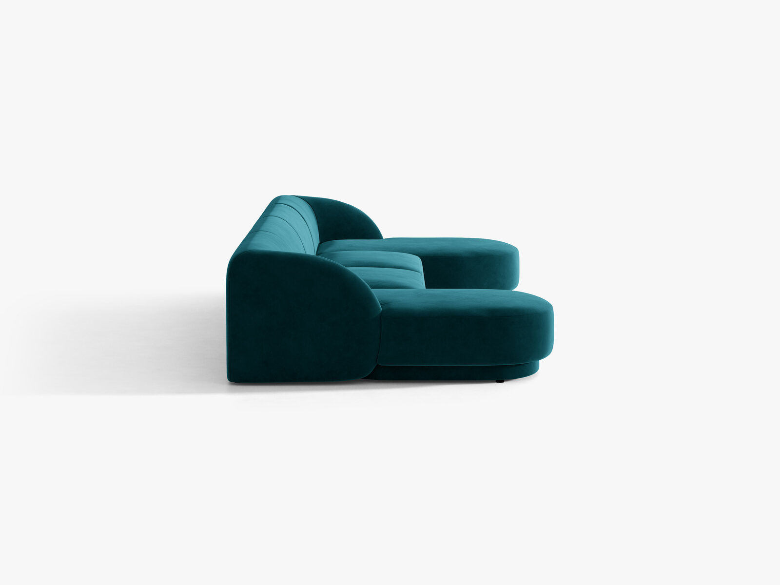 Micadoni Panorama-Sofa Miley 5-Sitzer Samt Venus Dunkel Petrol