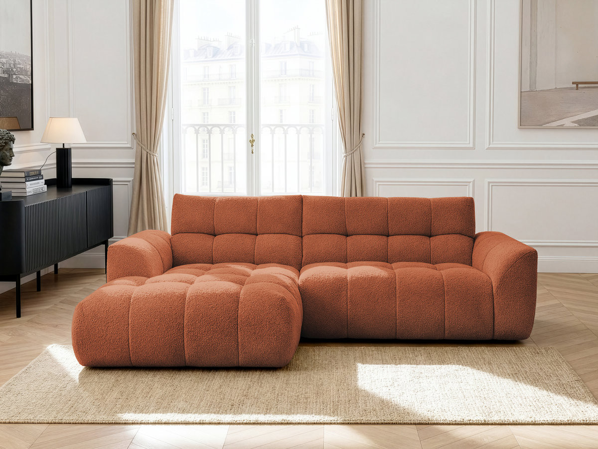 Bobochic Jaya Ecksofa Chenille Orange Ecke links