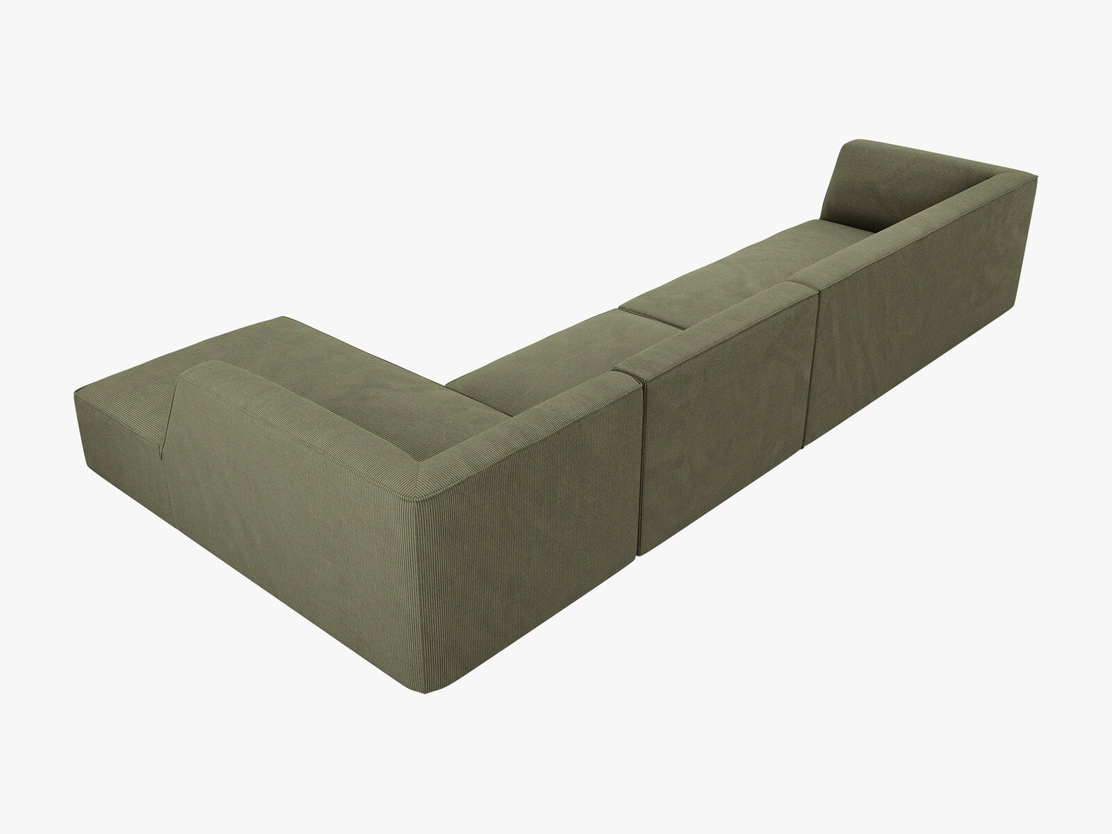 Micadoni Ecksofa Ruby 5-Sitzer Rechts Kord Scala Grün