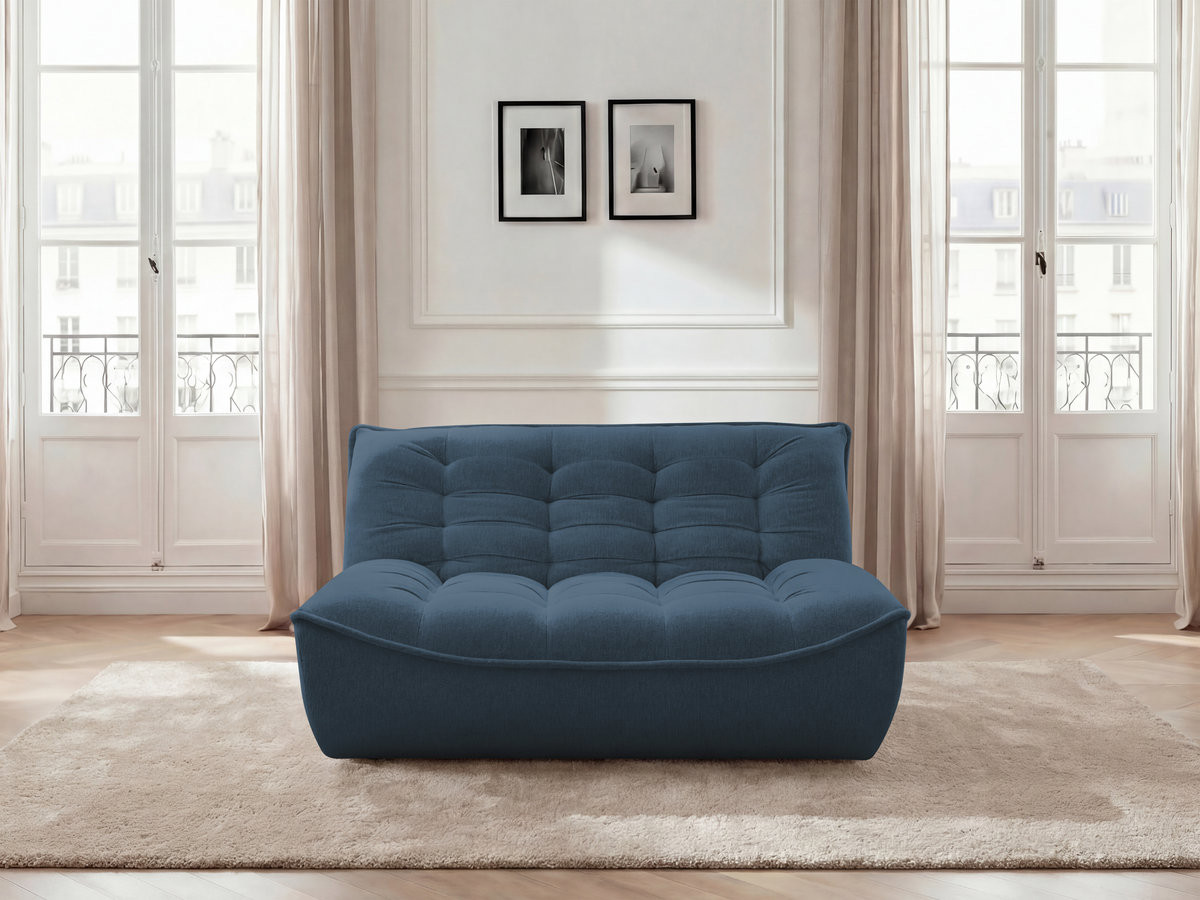 Bobochic Serena Sofamodul 2-Sitzer Melange-Stoff Blau