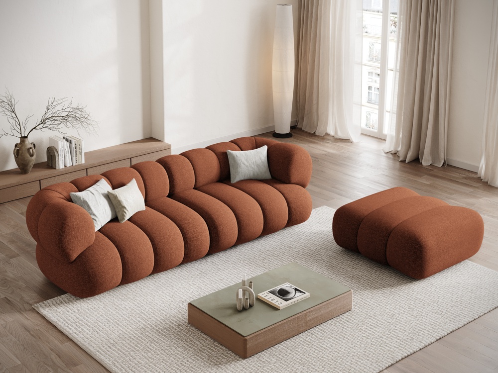 Cosmopolitan Design Pouf Koge Chenille Eden Ziegel