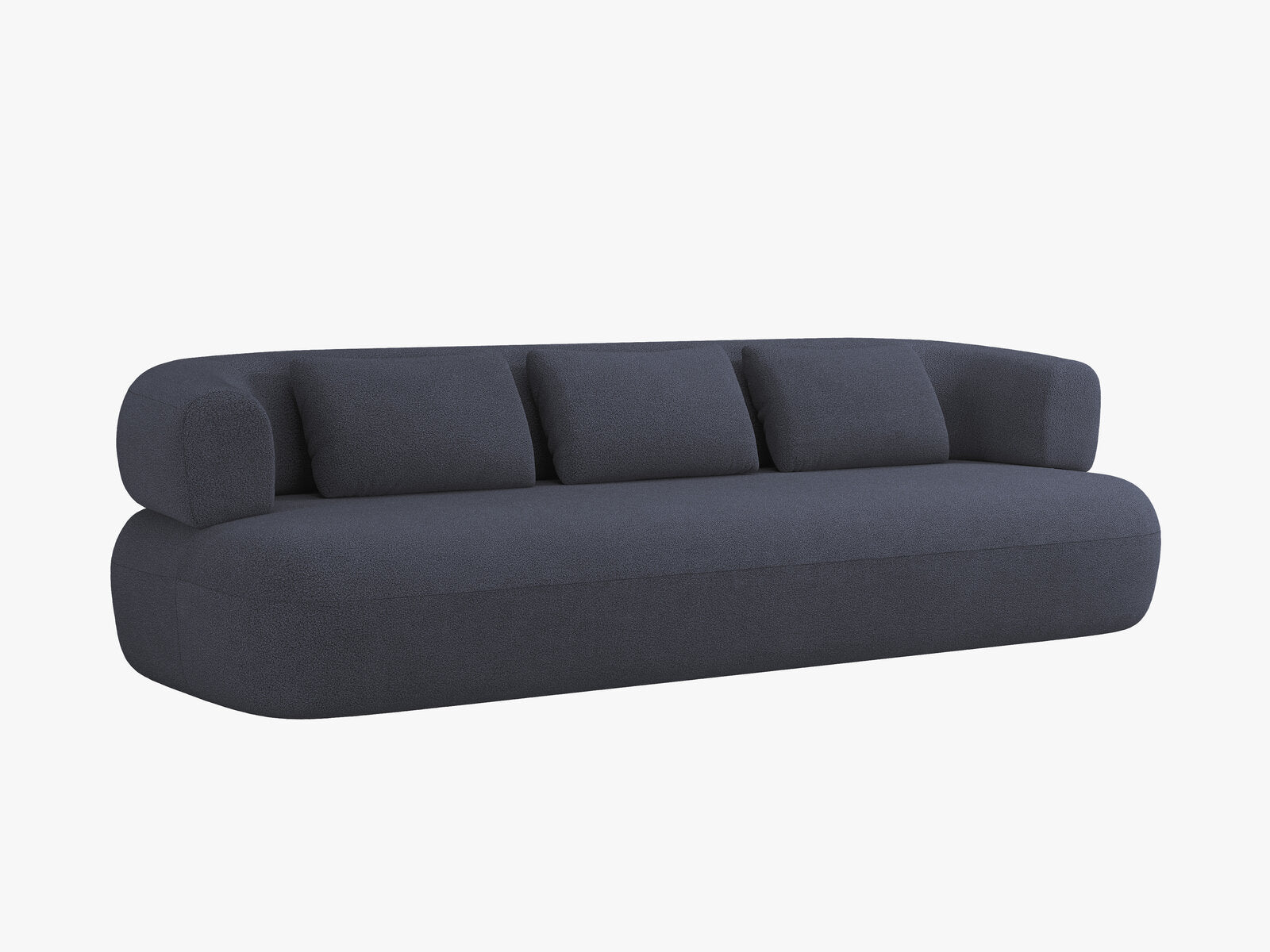 Micadoni Sofa Jenny 3-Sitzer Boucle Now or Never Dunkelblau