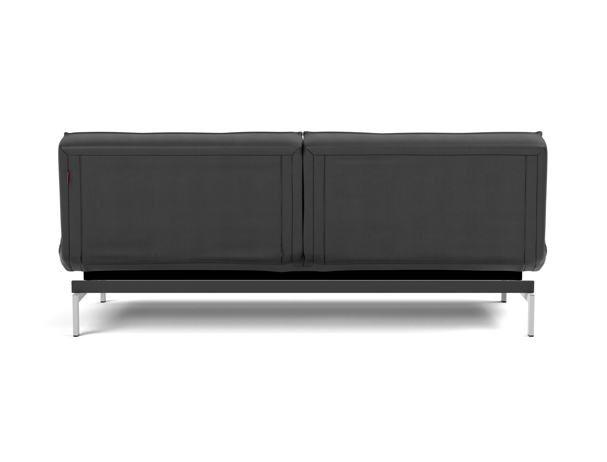 Schlafsofa Splitback Lederoptik Faunal 550-Black Beine Chrom