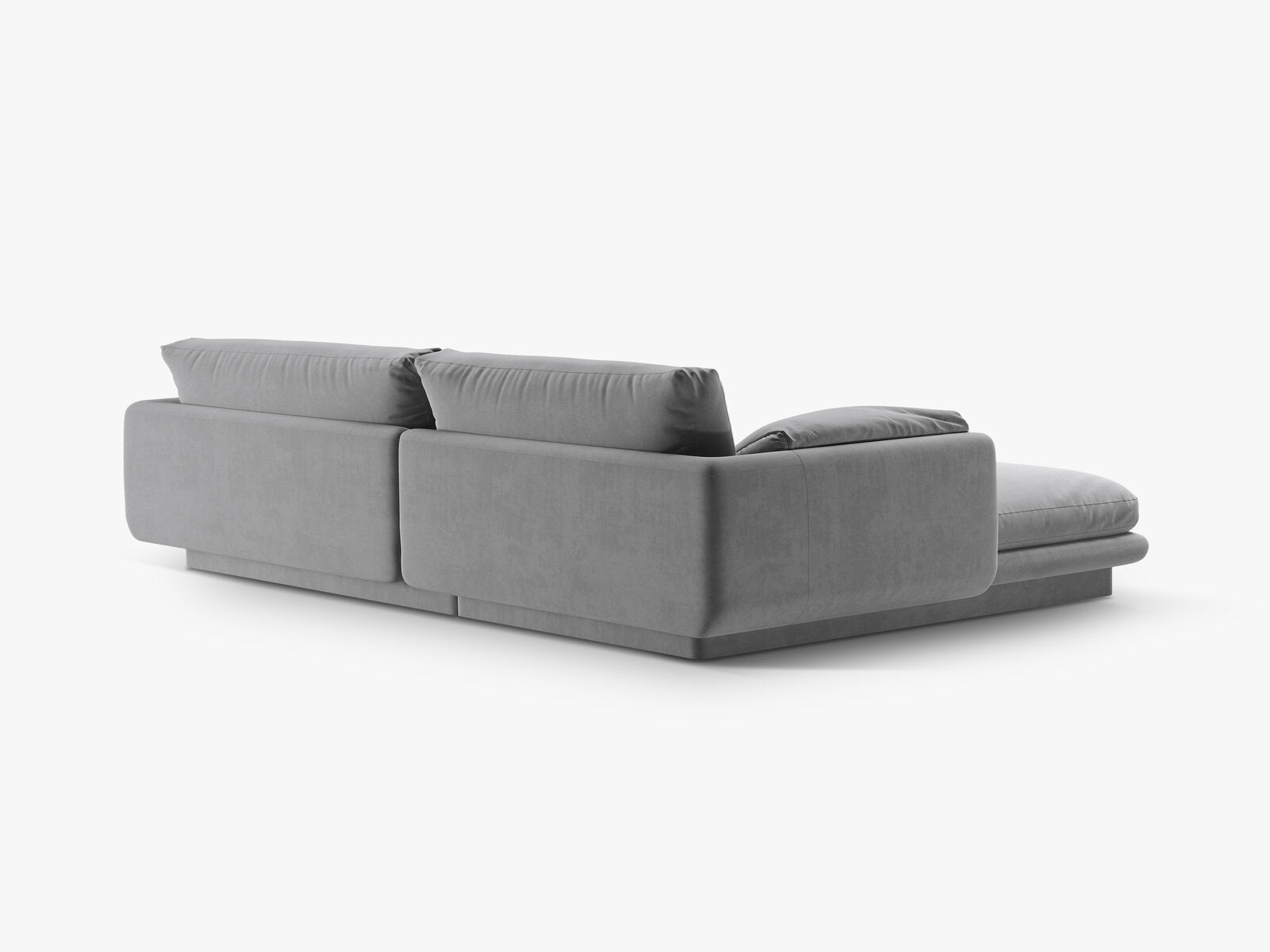 Micadoni Ecksofa Torino 4-Sitzer Rechts Samt Hellgrau