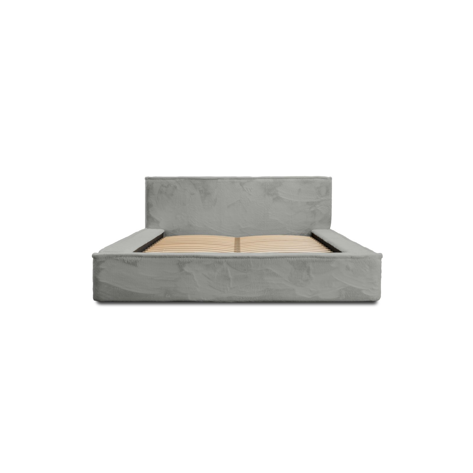 Polsterbett Casto Mikrofaser mit Fell-Optik 140x200 mit Metallrahmen Lapit 77