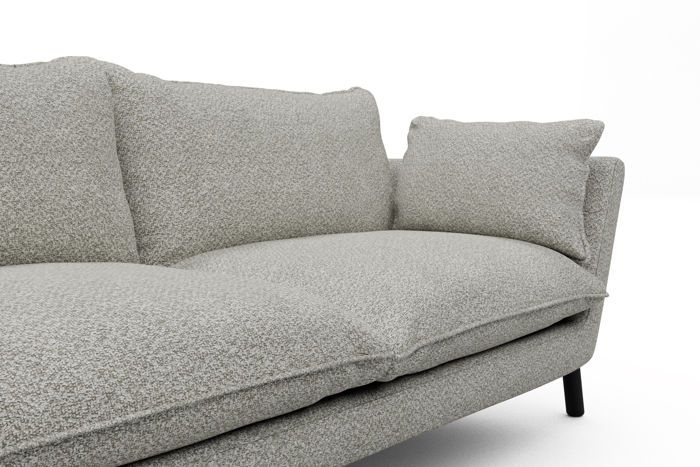 Sofa Emil Soft 2-Sitzer Beinfarbe Eiche Schwarz Boucle Vanora 867-Warm-Sand
