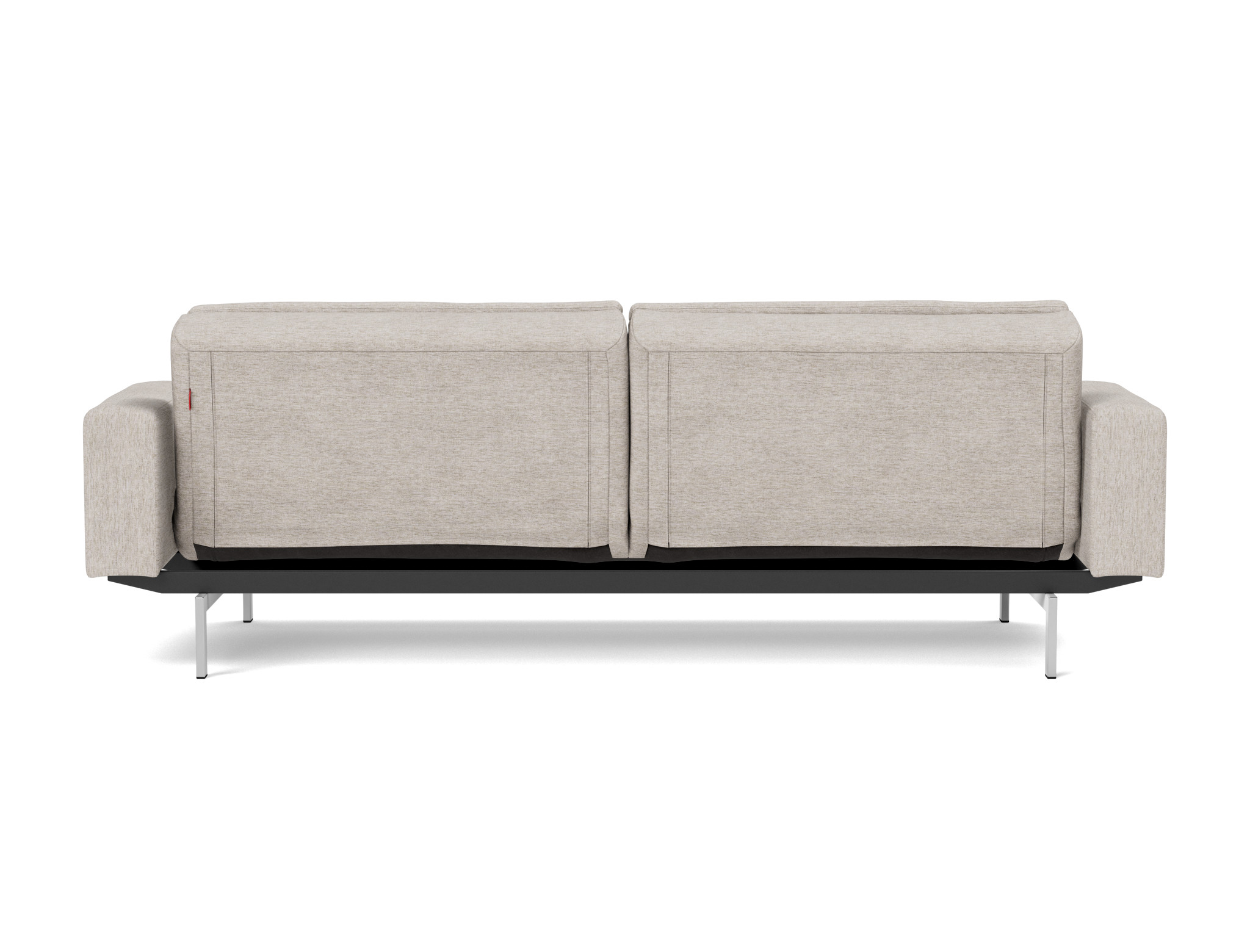 Schlafsofa Dublexo mit Armlehnen Chenille Yuveno 471-Sand Beine Chrom