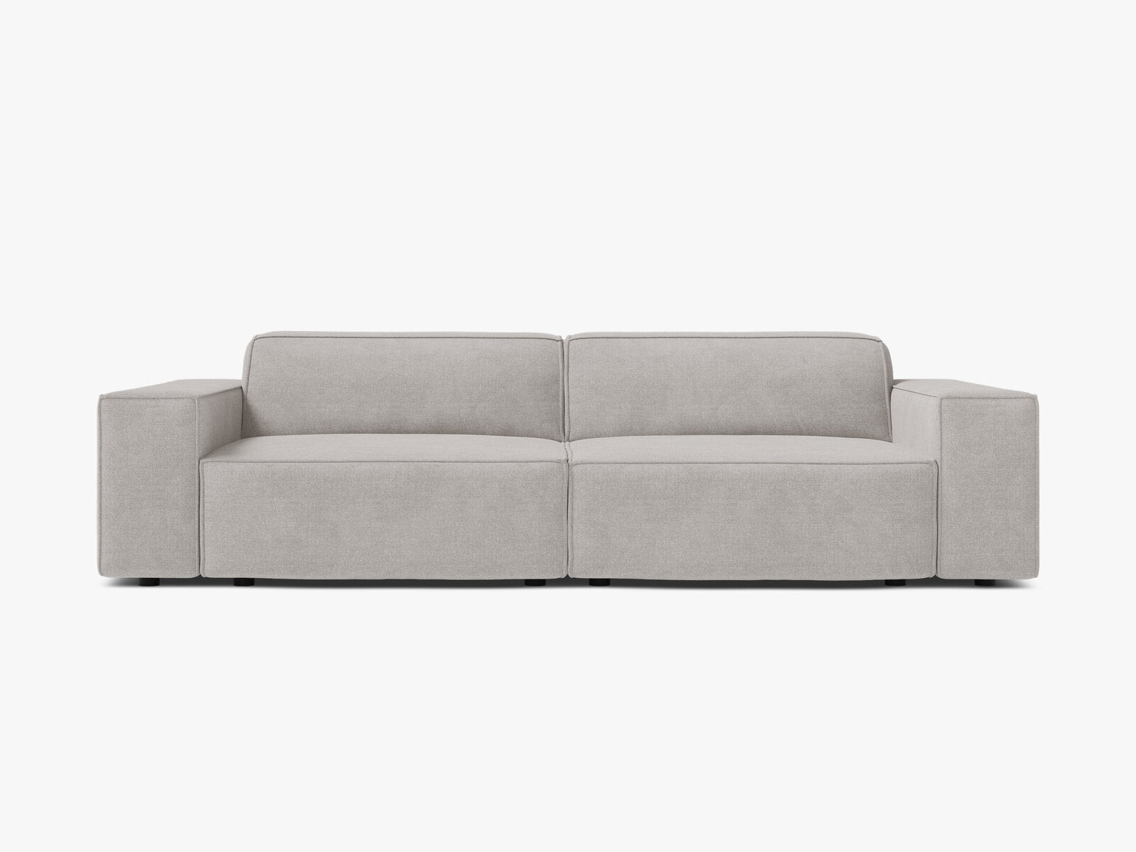 Micadoni 3-Sitzer Sofa Jodie Strukturierter Stoff Liberty Hellgrau