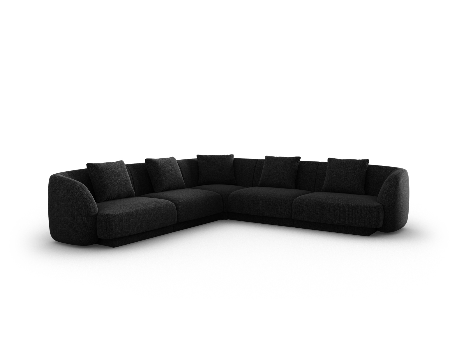 Cosmopolitan Design Wendbares Ecksofa Tulum 5-Sitzer Chenille Eden Anthrazit