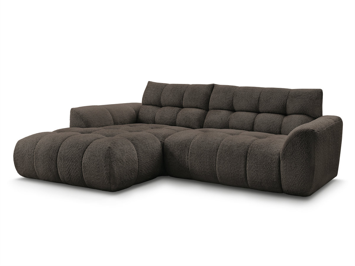 Bobochic Jaya Ecksofa Chenille Braun Ecke links
