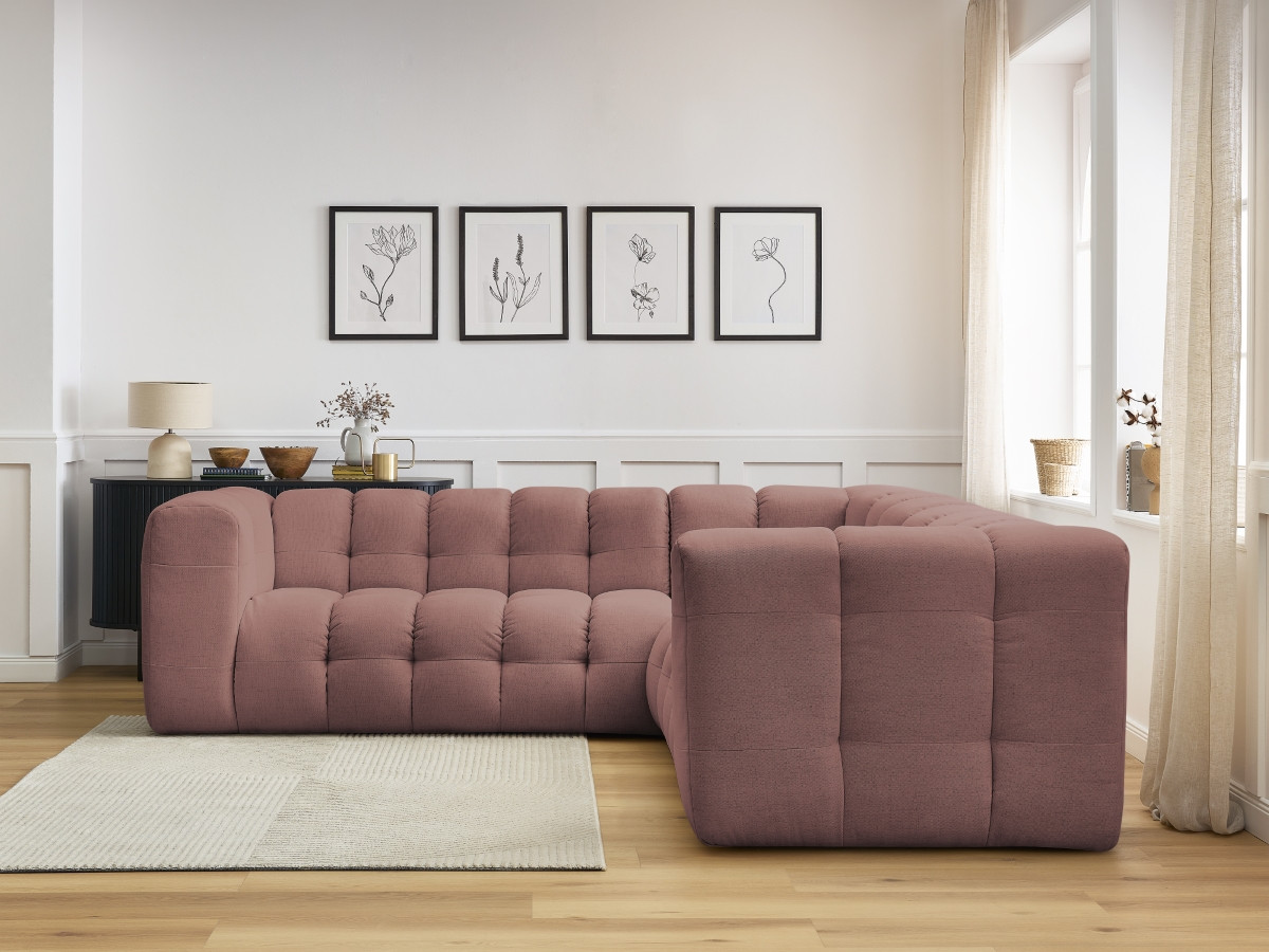 Bobochic Cloud Ecksofa 268 × 184 cm Stoff Rosa
