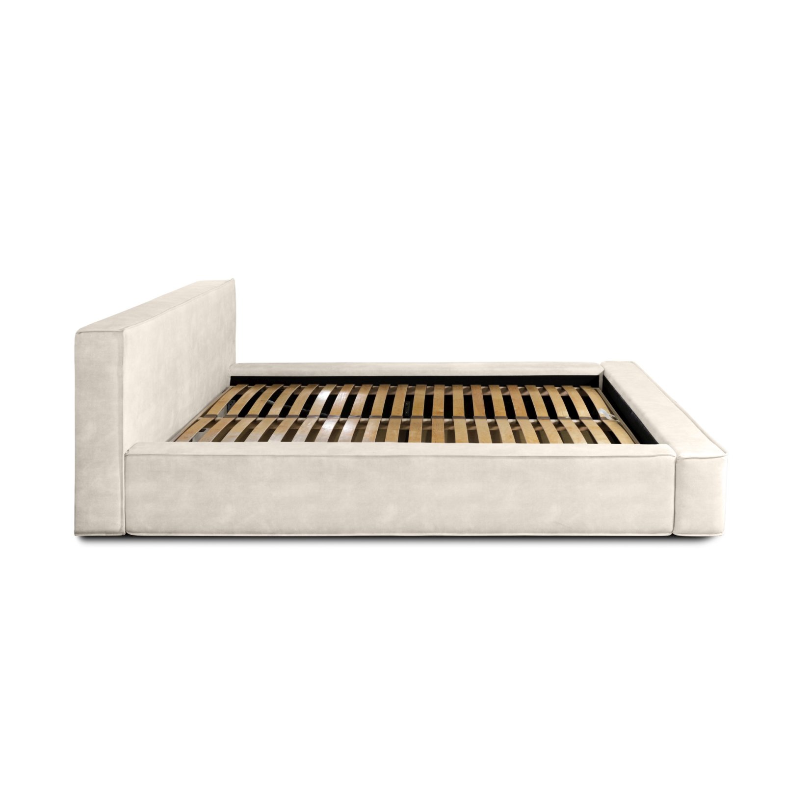 Polsterbett Delano Samtstoff 160x200 mit Holzrahmen Macau Pearl