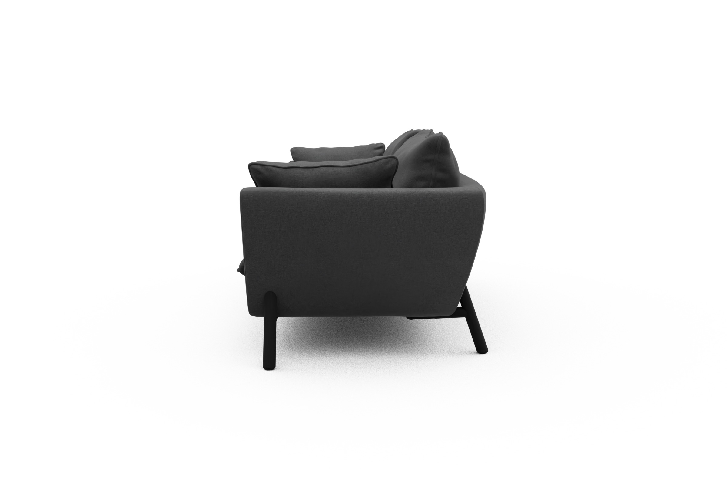 Sofa Emil PREMIUM 3-Sitzer Beinfarbe Eiche Schwarz Satya-Zinc