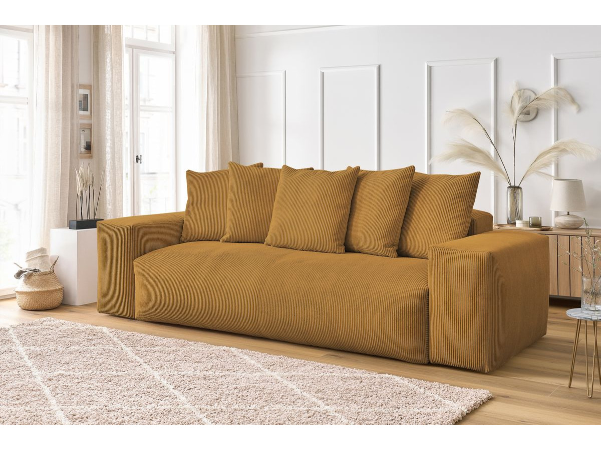 Bobochic Voltaire Sofa 3-Sitzer 280 × 124 cm Cordsamt Gelb