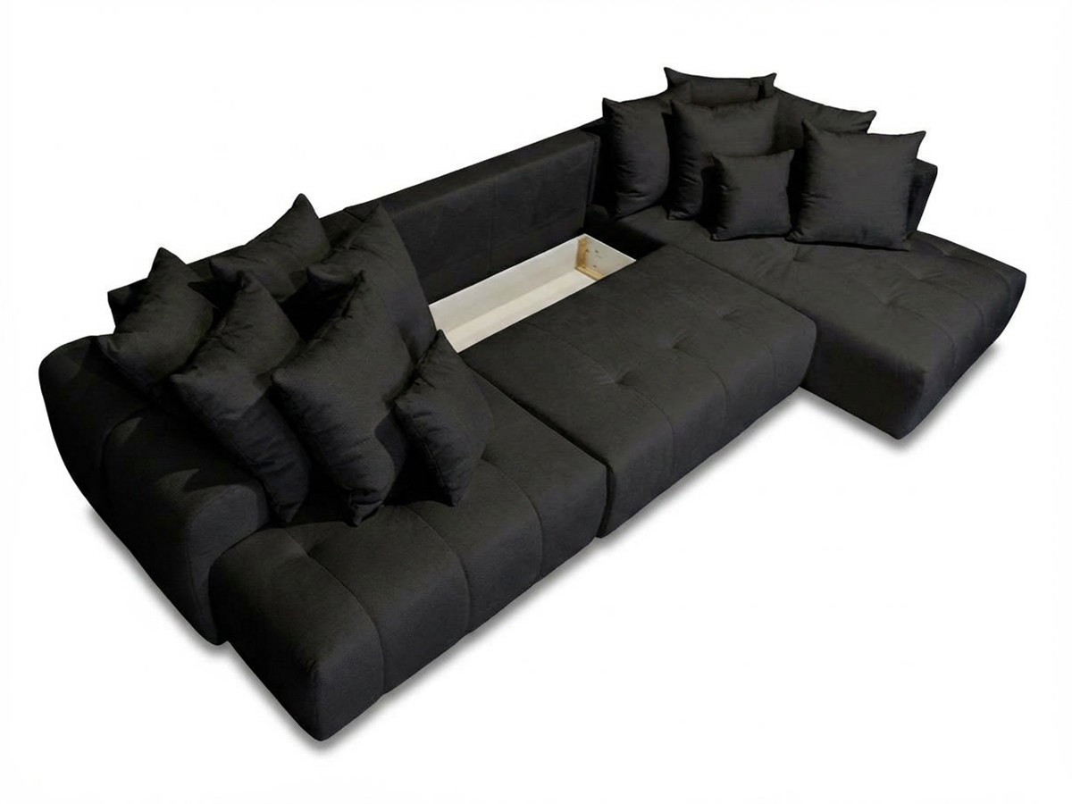 Bobochic Roxelane Wohnlandschaft Melange-Stoff Dunkelgrau Ecke links