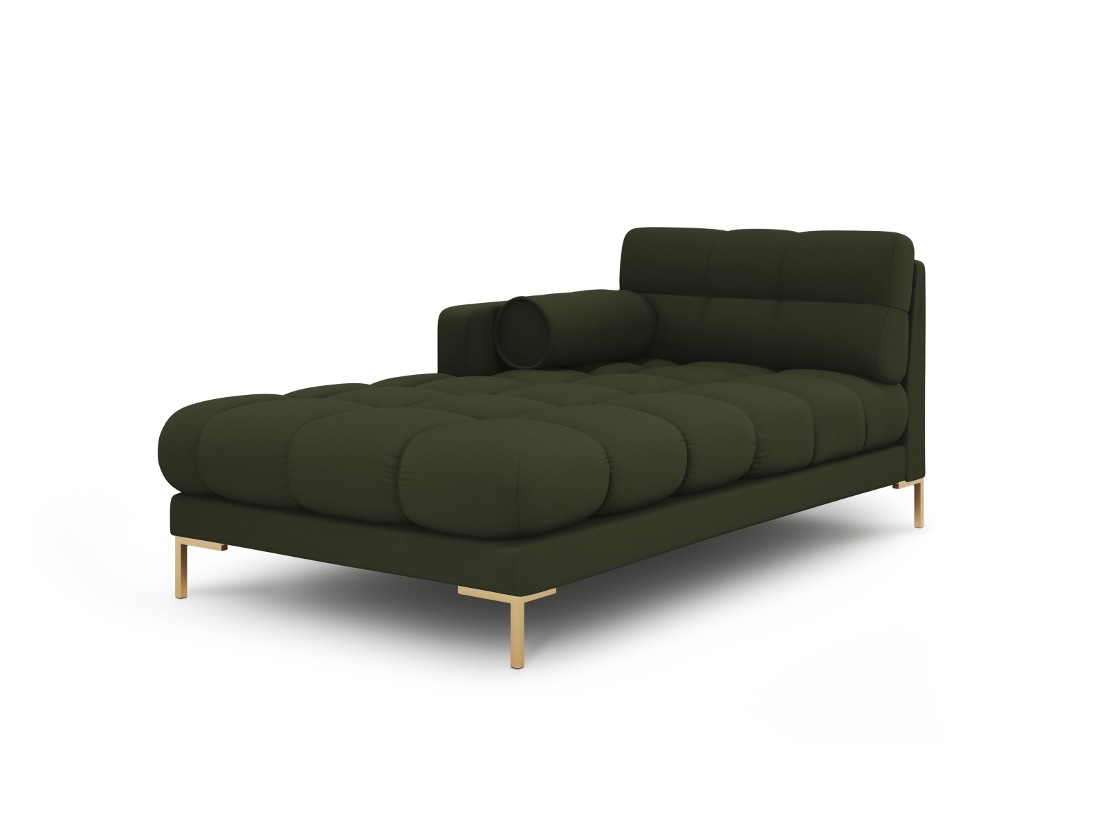 Cosmopolitan Design Chaiselongue Bali Strukturierter Stoff Neve Grün Links Beine Gold