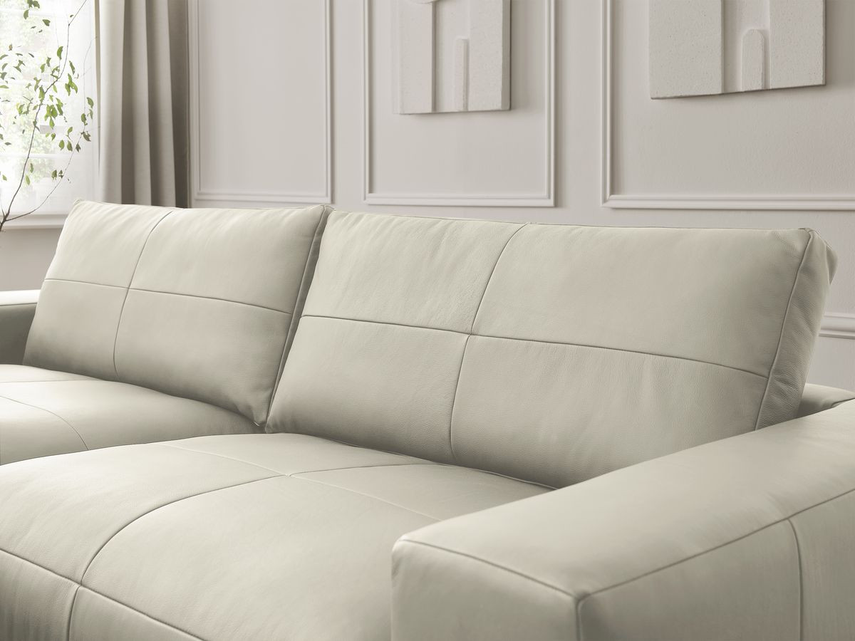 Bobochic Leonard Ecksofa 274 × 159 cm Leder Beige Ecke links