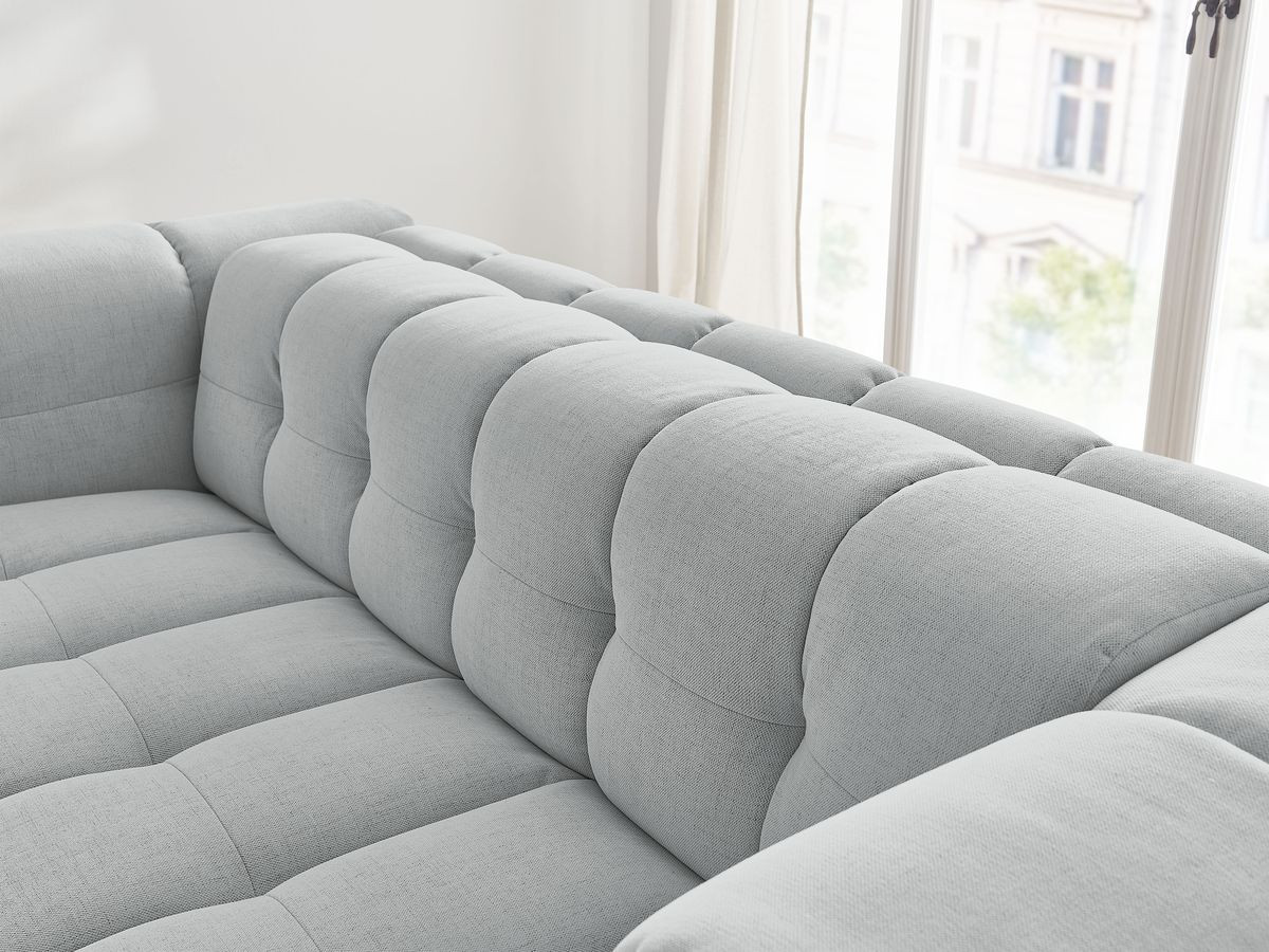 Bobochic Cloud Schlafsofa 3-Sitzer mit Pouf Stoff Hellgrau