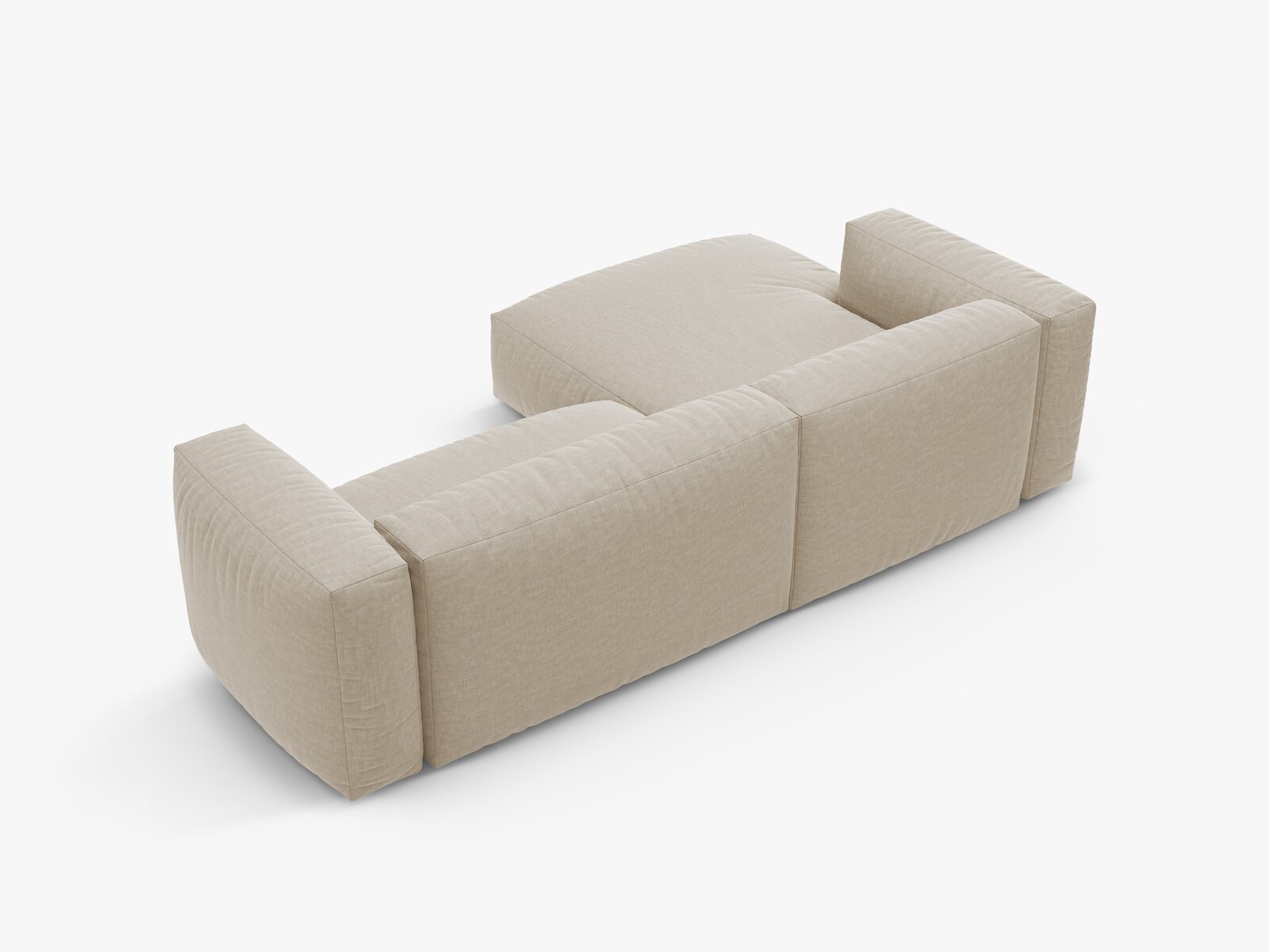 Micadoni Martina Ecksofa 4-Sitzer mit Schlaffunktion Links Strukturierter Stoff Boston Helles Beige