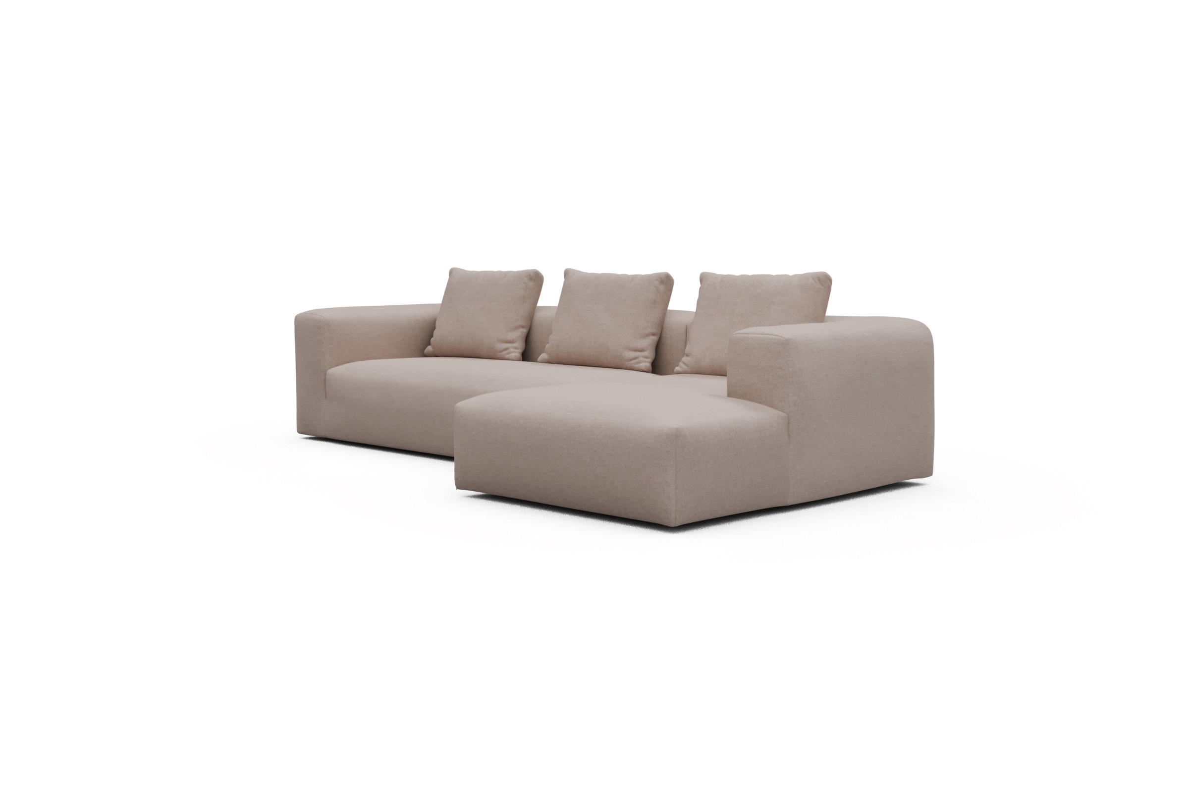 Ecksofa Fred Chaiselongue rechts mit 2,5-Sitzer Weda-Sand