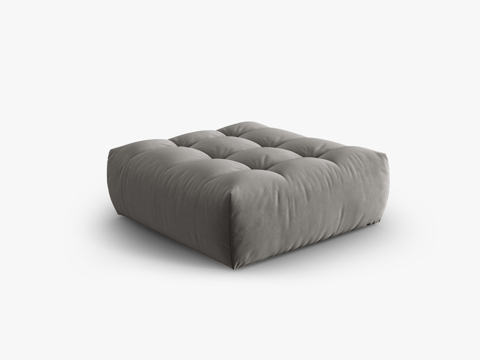 Micadoni Hocker Bloom 1-Sitzer Samt Grau